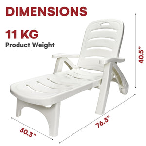 Outdoor Folding Lounge Chair – Adjustable Reclining Chaise for Patio, Pool & Beach