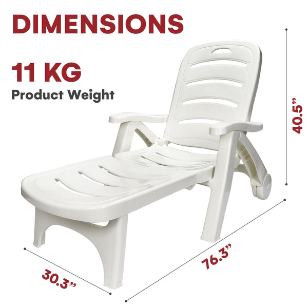 Outdoor Folding Lounge Chair – Adjustable Reclining Chaise for Patio, Pool & Beach