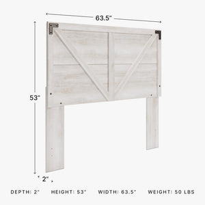 Modern Farmhouse Queen & Full Headboard – Whitewash Crossbuck