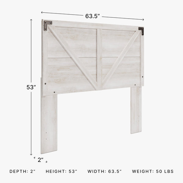 Modern Farmhouse Queen & Full Headboard – Whitewash Crossbuck