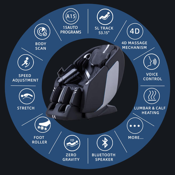 4D Full Body Massage Chair – SL Track, Zero Gravity, AI Voice Control