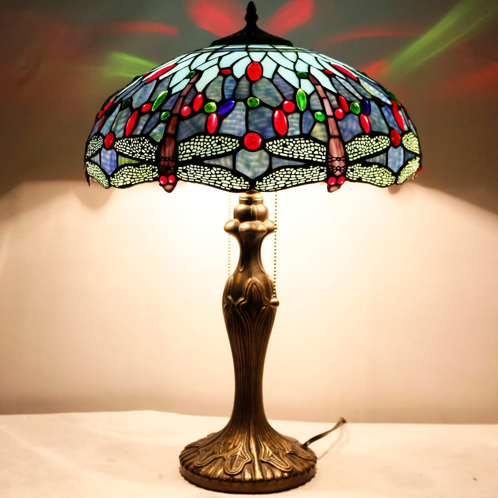 Tiffany Style Table Lamp – Blue Dragonfly Stained Glass