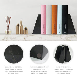 Polished Marble Triangular Bookends