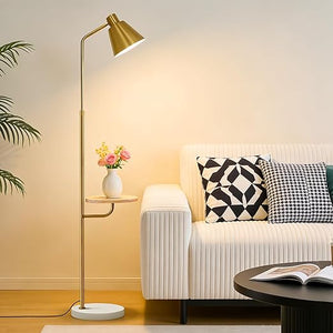 Gold Brass Adjustable LED Floor Lamp