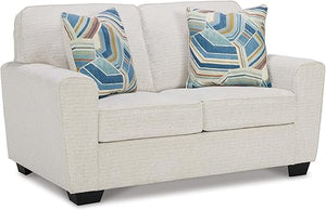 Contemporary Loveseat with Accent Pillows | 63" W Fabric Upholstery