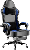 High Back Fabric Gaming Chair with Footrest & Lumbar Support