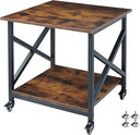 2-Tier Rolling Printer Stand with Storage Shelf