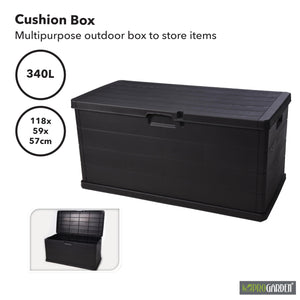 340L Polypropylene Garden Storage Trunk – Anthracite