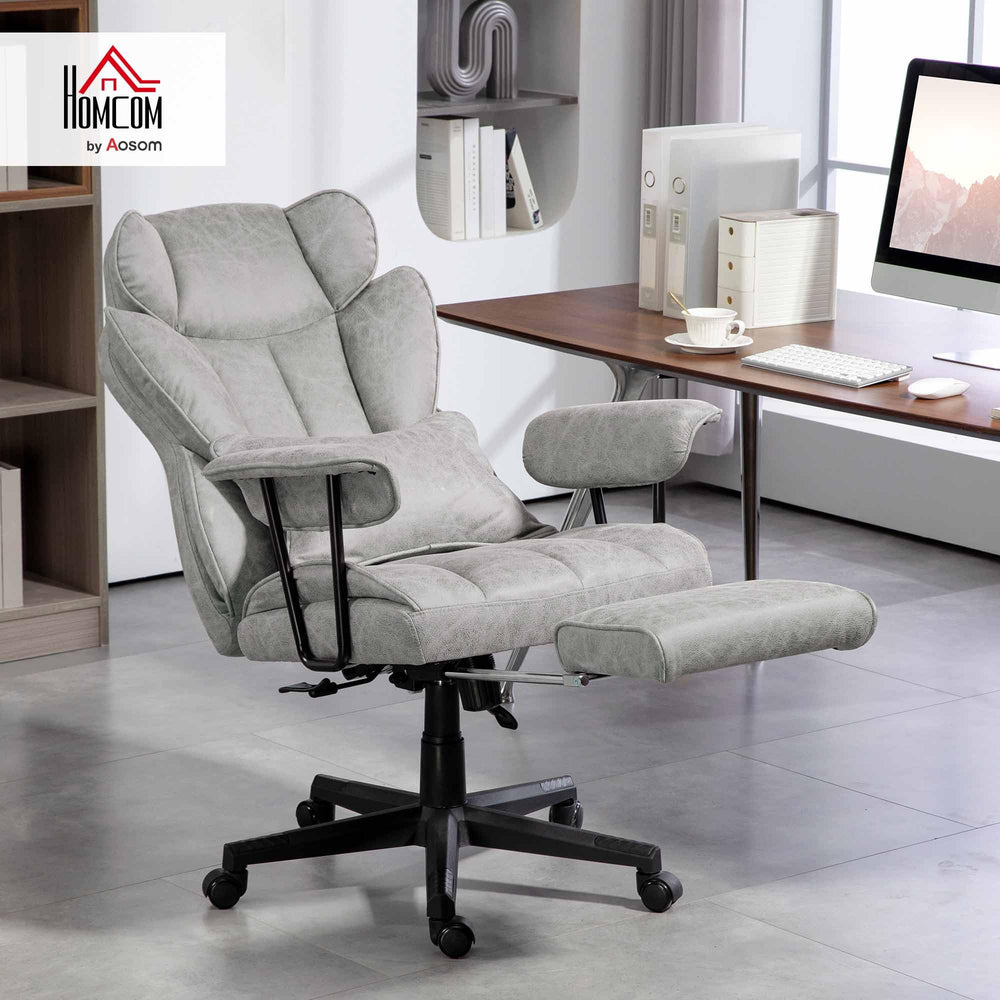 Big & Tall Ergonomic Executive Office Chair – Microfiber, Lumbar Support & Footrest