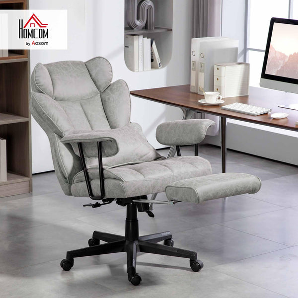 Big & Tall Ergonomic Executive Office Chair – Microfiber, Lumbar Support & Footrest