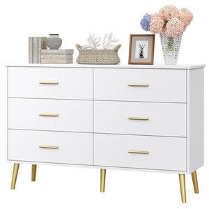 6-Drawer Wood Dresser with LED Light