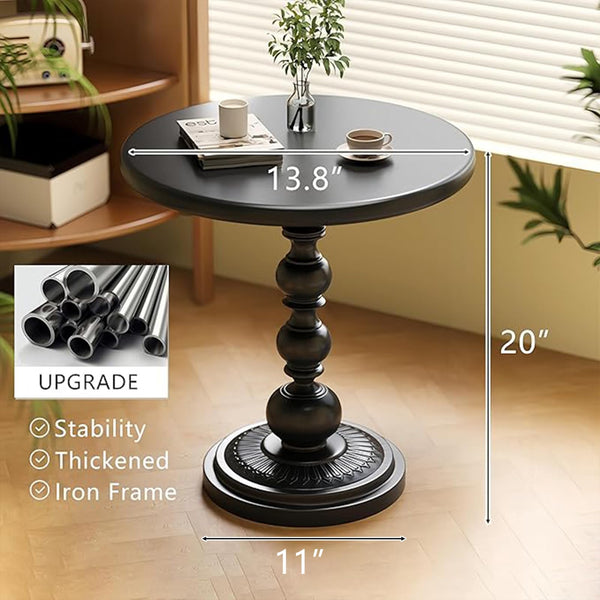 Round Metal Side Table – Small Accent End Table