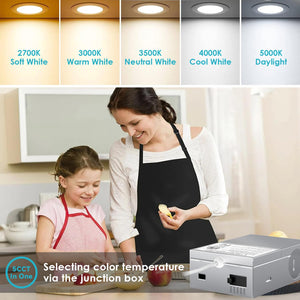 6 Inch LED Recessed Ceiling Light 24 Pack 5CCT Dimmable Canless Downlight