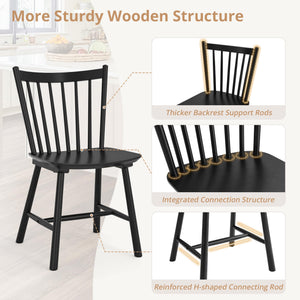 Farmhouse Spindle Back Dining Chairs – Set of 2, 4, 6, or 8