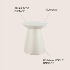 Round Polyresin Outdoor Accent Table — 18"