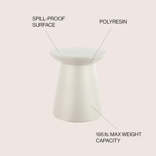 Round Polyresin Outdoor Accent Table — 18"