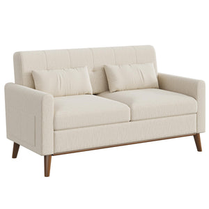 62" Button-Tufted Loveseat Sofa – Mid-Century Modern