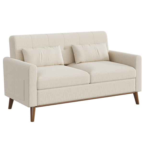 62" Button-Tufted Loveseat Sofa – Mid-Century Modern