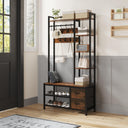 6-in-1 Hall Tree with Bench, Drawers & Shelves – Entryway Organizer