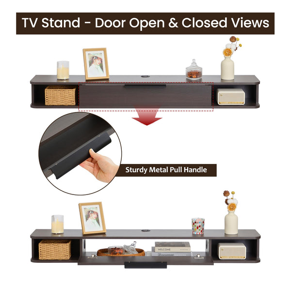 55" Floating Wall-Mounted TV Stand with Storage