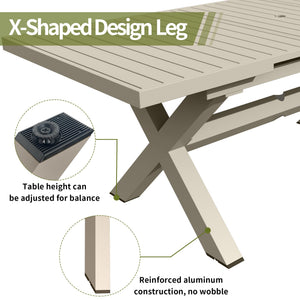 Expandable Outdoor Dining Table for 8