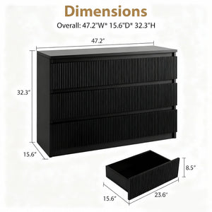 6 Drawer Dresser with Fluted Panels