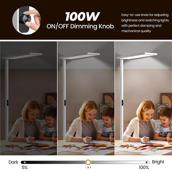 80" LED Floor Lamp, 7500LM Dimmable Full Spectrum