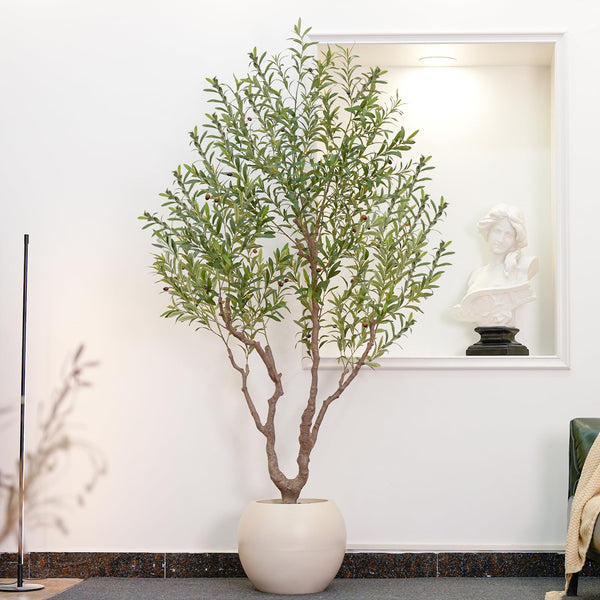 Artificial Olive Tree Indoor – 7ft & 8ft Tall Faux Plant with Planter