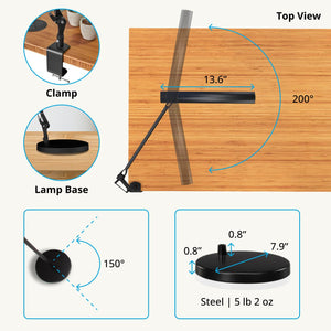 Adjustable LED Desk Lamp with 3 Color Modes & Dimmer