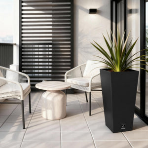 30 Inch Tall Outdoor Indoor Planter – Weather Resistant with Drainage Holes