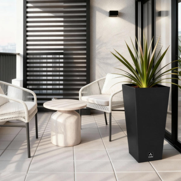 30 Inch Tall Outdoor Indoor Planter – Weather Resistant with Drainage Holes