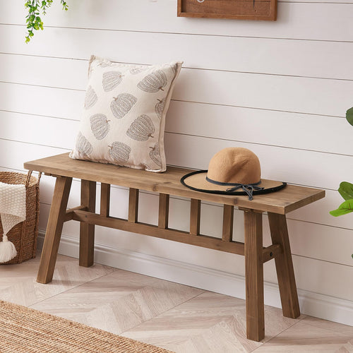 Solid Wood Farmhouse Entryway Bench