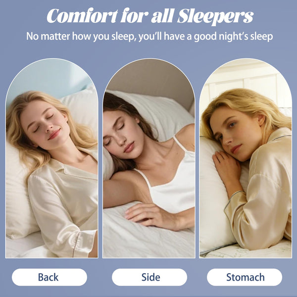 Goose Feather Down Bed Pillows – Pack of 2