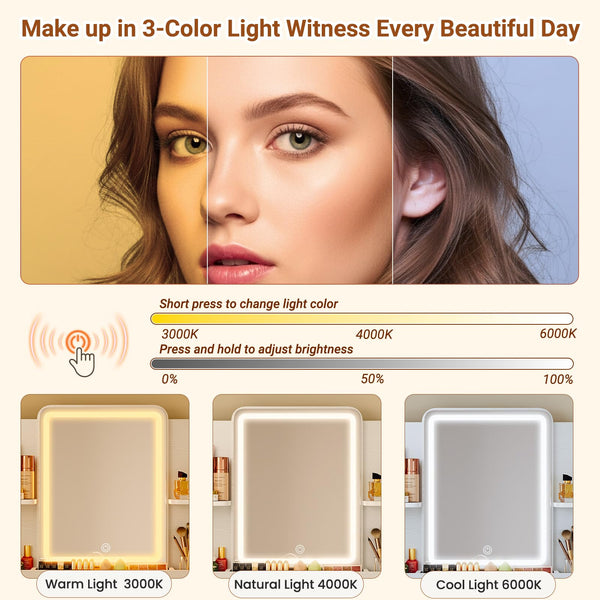 Small Vanity Desk with Mirror and Lights
