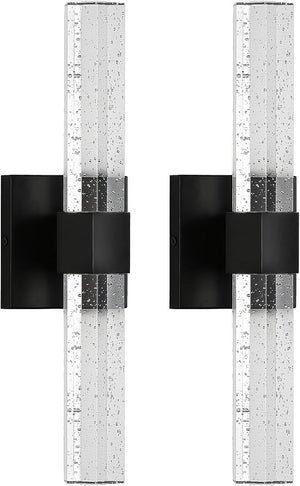 LED Crystal Bubble Glass Wall Sconce – Indoor Vanity Light Fixture