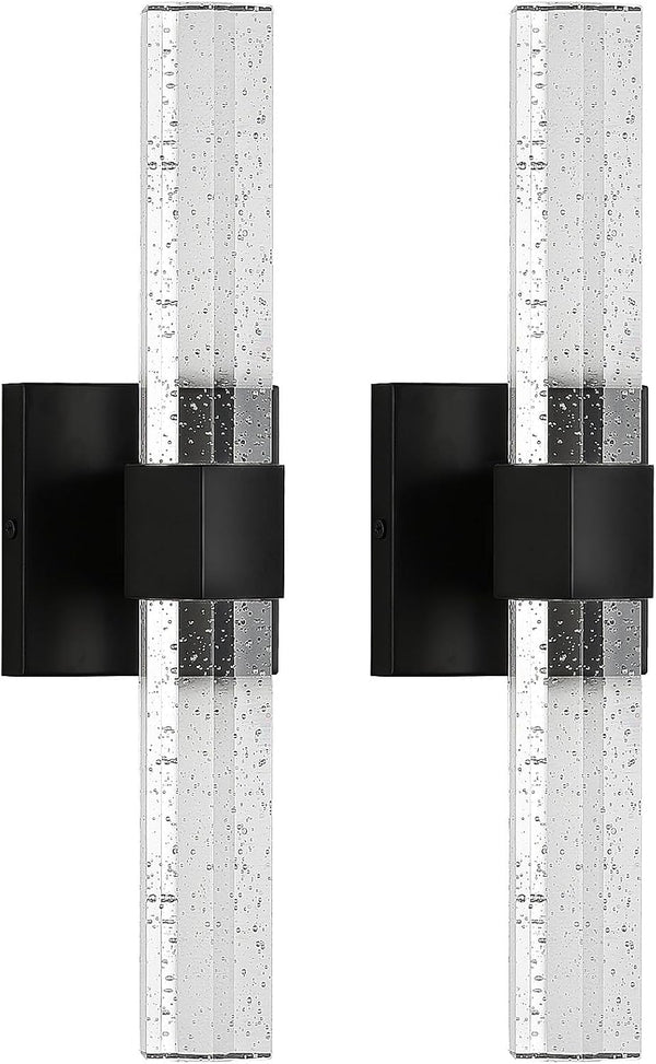 LED Crystal Bubble Glass Wall Sconce – Indoor Vanity Light Fixture