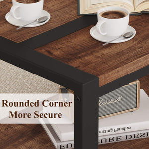 Industrial Coffee Table with Lower Shelf