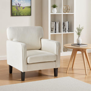 Mid-Century Accent Chair Set of 2 – Upholstered Lounge Chair with Armrest