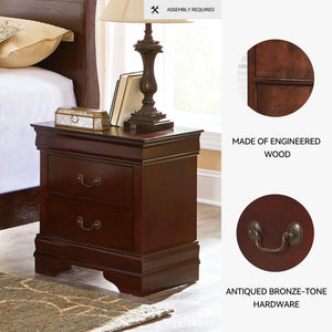 2-Drawer Nightstand with Louis Philippe Moulding