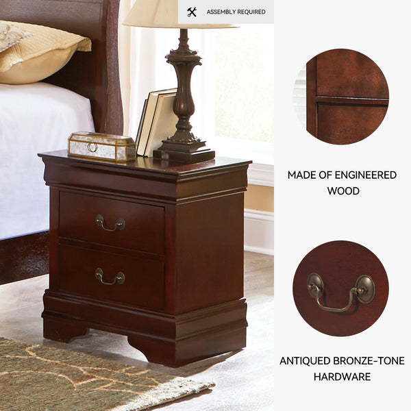 2-Drawer Nightstand with Louis Philippe Moulding