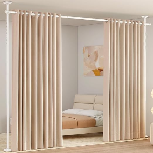 Adjustable Floor-to-Ceiling Room Divider Curtain Rod
