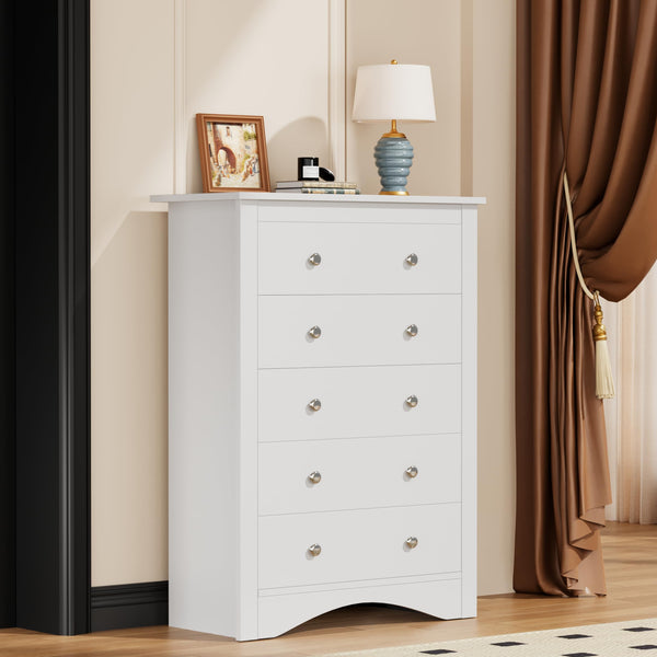 5-Drawer Wooden Dresser & TV Stand