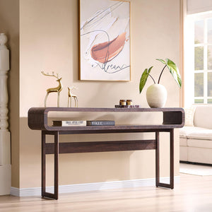 63" Console Table with Open Shelf