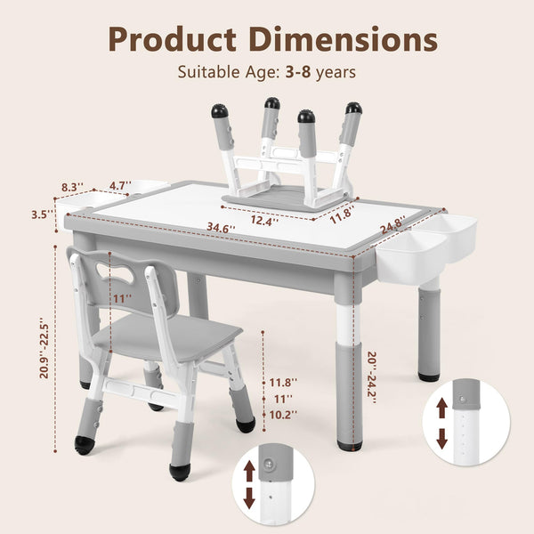 Kids Activity Table & 2 Chairs Set