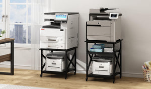 3-Tier Rolling Printer Stand with Adjustable Shelf