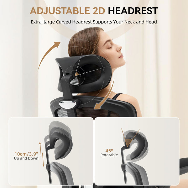 High Back Ergonomic Mesh Office Chair with Lumbar Support & 360° Swivel
