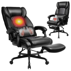 Massage Office Chair with Heat & Footrest