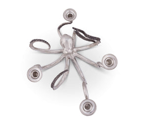 Pewter Octopus Taper Candle Holder – 4-Socket Ocean Candelabrum