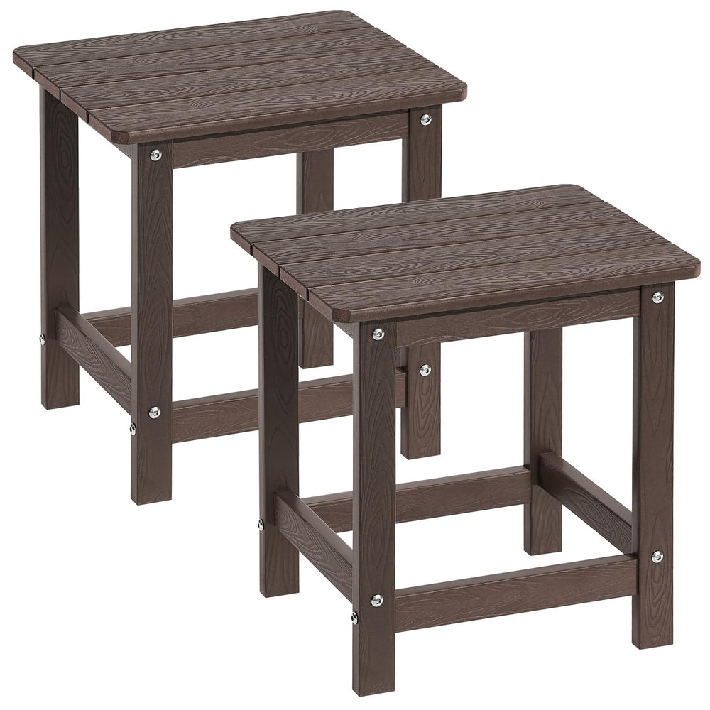 Outdoor Side Table Set of 2 – HDPE Weather Resistant