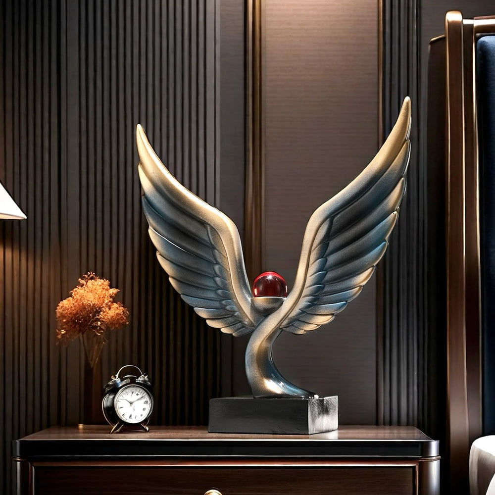 Abstract Eagle Crystal Ball Sculpture
